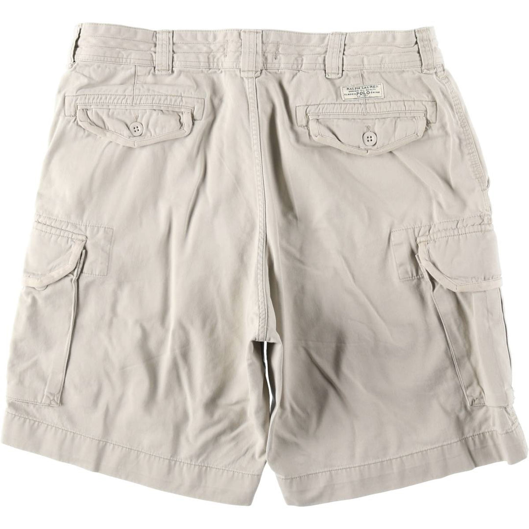 Ralph Lauren POLO by Ralph Lauren cargo shorts, men's size W39 (approx.) cotton ivory Vintage Second Hand