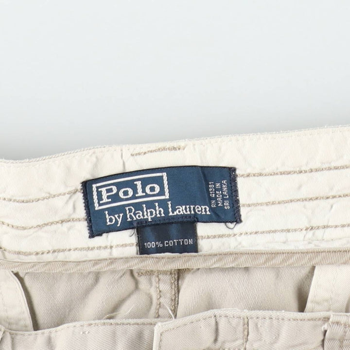 Ralph Lauren POLO by Ralph Lauren cargo shorts, men's size W39 (approx.) cotton ivory Vintage Second Hand