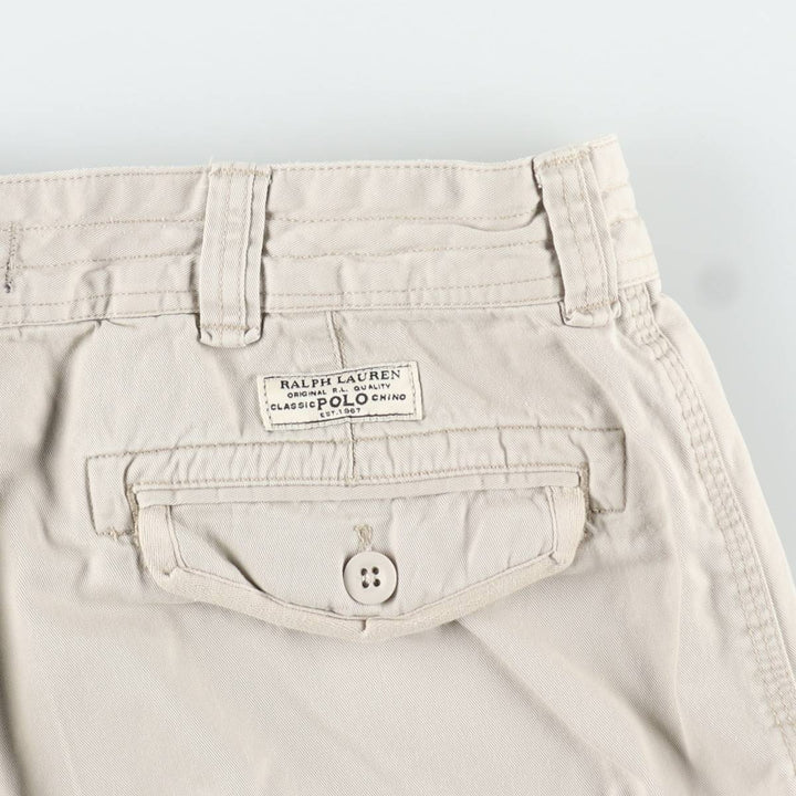 Ralph Lauren POLO by Ralph Lauren cargo shorts, men's size W39 (approx.) cotton ivory Vintage Second Hand