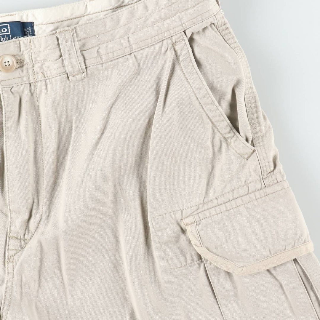 Ralph Lauren POLO by Ralph Lauren cargo shorts, men's size W39 (approx.) cotton ivory Vintage Second Hand