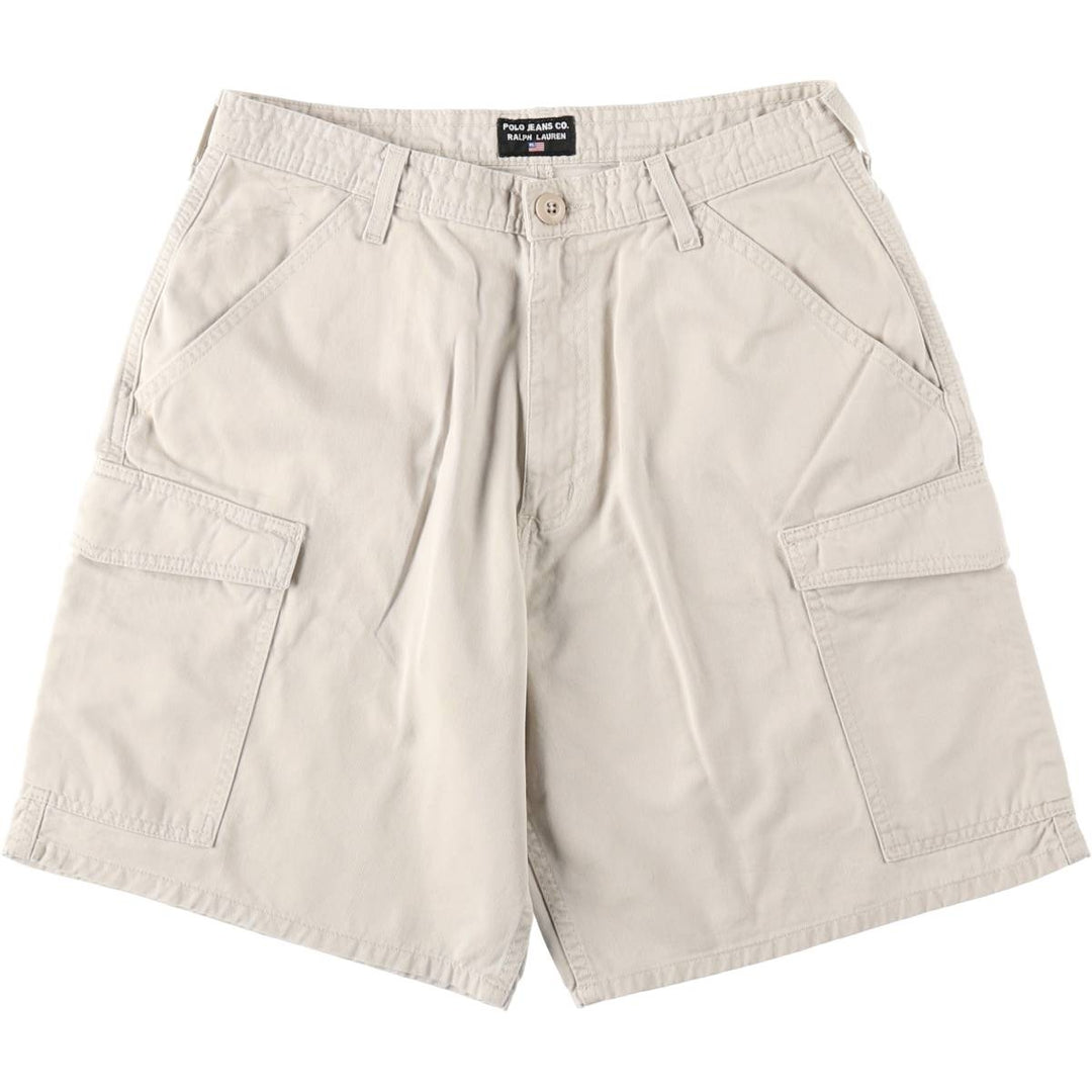 2000'S Ralph Lauren POLO JEANS COMPANY cargo shorts, men's size W31 (approx.) cotton ivory Vintage Second Hand
