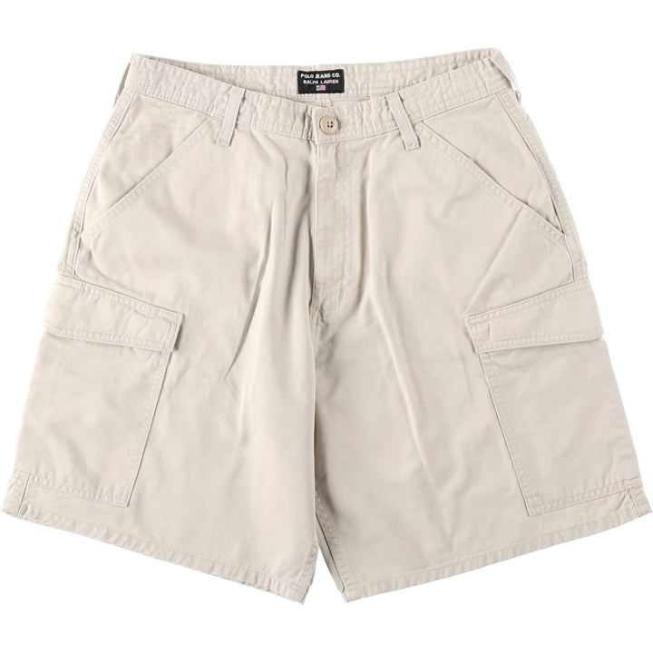 2000'S Ralph Lauren POLO JEANS COMPANY cargo shorts, men's size W31 (approx.) cotton ivory Vintage Second Hand