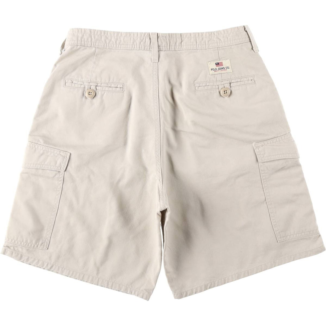 2000'S Ralph Lauren POLO JEANS COMPANY cargo shorts, men's size W31 (approx.) cotton ivory Vintage Second Hand