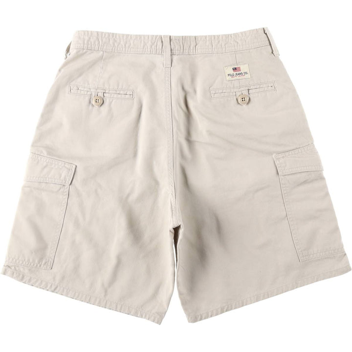 2000'S Ralph Lauren POLO JEANS COMPANY cargo shorts, men's size W31 (approx.) cotton ivory Vintage Second Hand