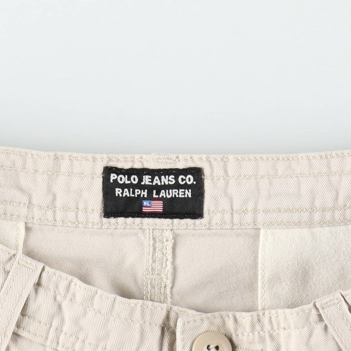 2000'S Ralph Lauren POLO JEANS COMPANY cargo shorts, men's size W31 (approx.) cotton ivory Vintage Second Hand