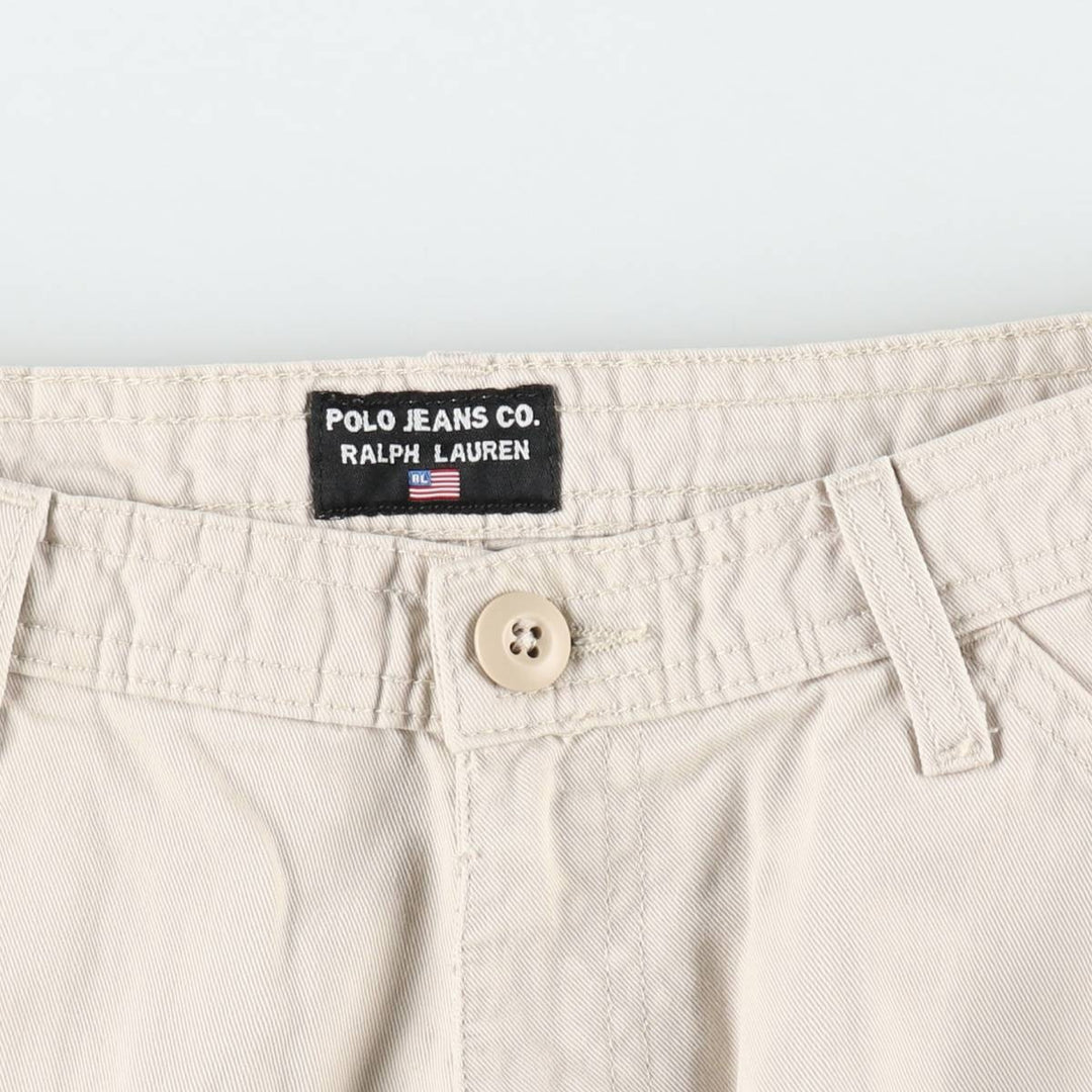 2000'S Ralph Lauren POLO JEANS COMPANY cargo shorts, men's size W31 (approx.) cotton ivory Vintage Second Hand