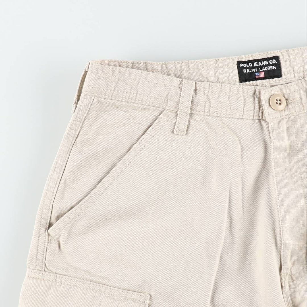 2000'S Ralph Lauren POLO JEANS COMPANY cargo shorts, men's size W31 (approx.) cotton ivory Vintage Second Hand