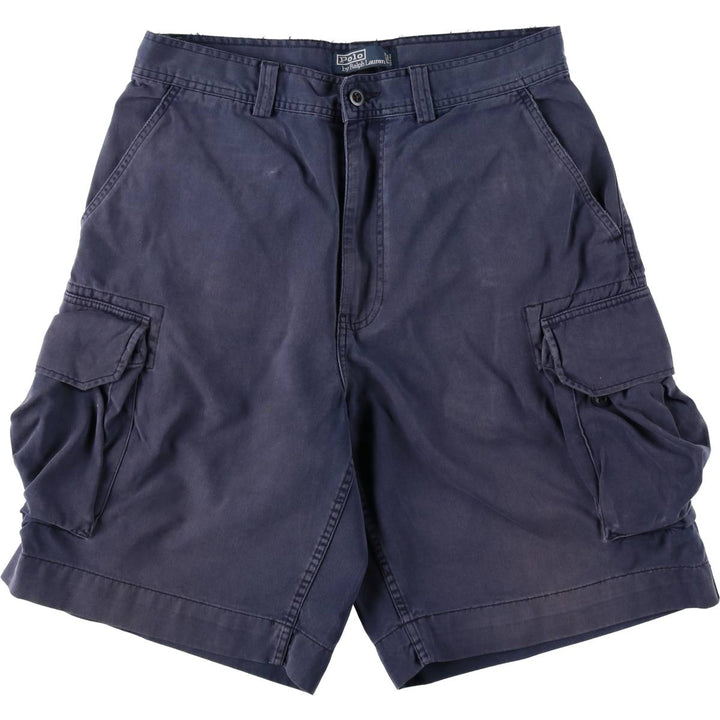 Ralph Lauren POLO by Ralph Lauren cargo shorts, short pants, men's size w33 cotton navy blue type Vintage Second Hand