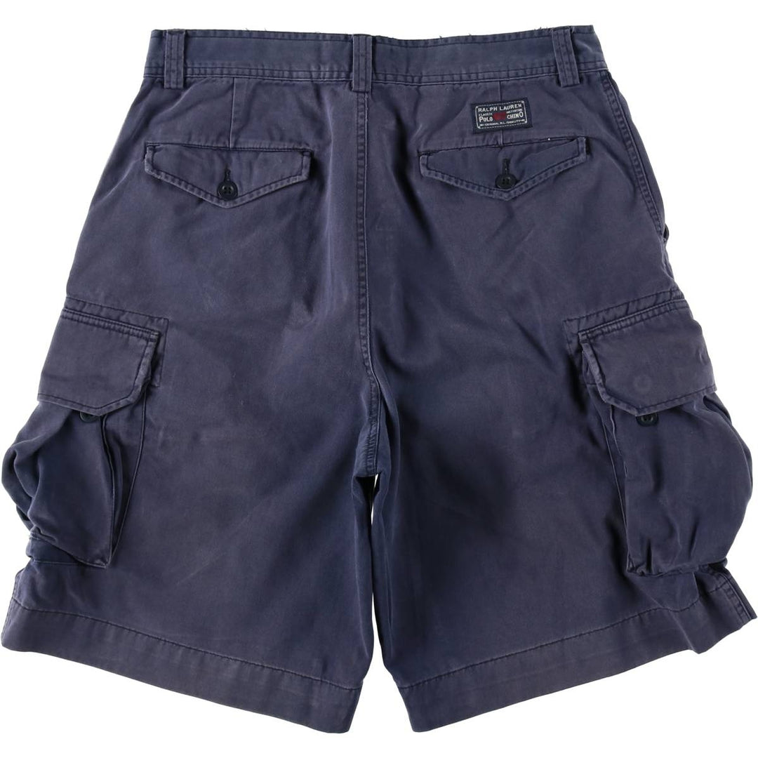 Ralph Lauren POLO by Ralph Lauren cargo shorts, short pants, men's size w33 cotton navy blue type Vintage Second Hand