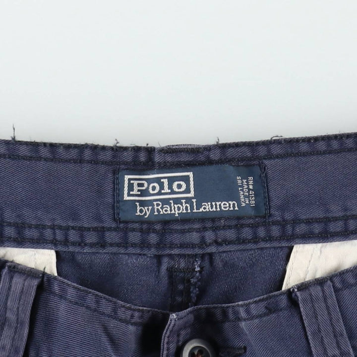 Ralph Lauren POLO by Ralph Lauren cargo shorts, short pants, men's size w33 cotton navy blue type Vintage Second Hand