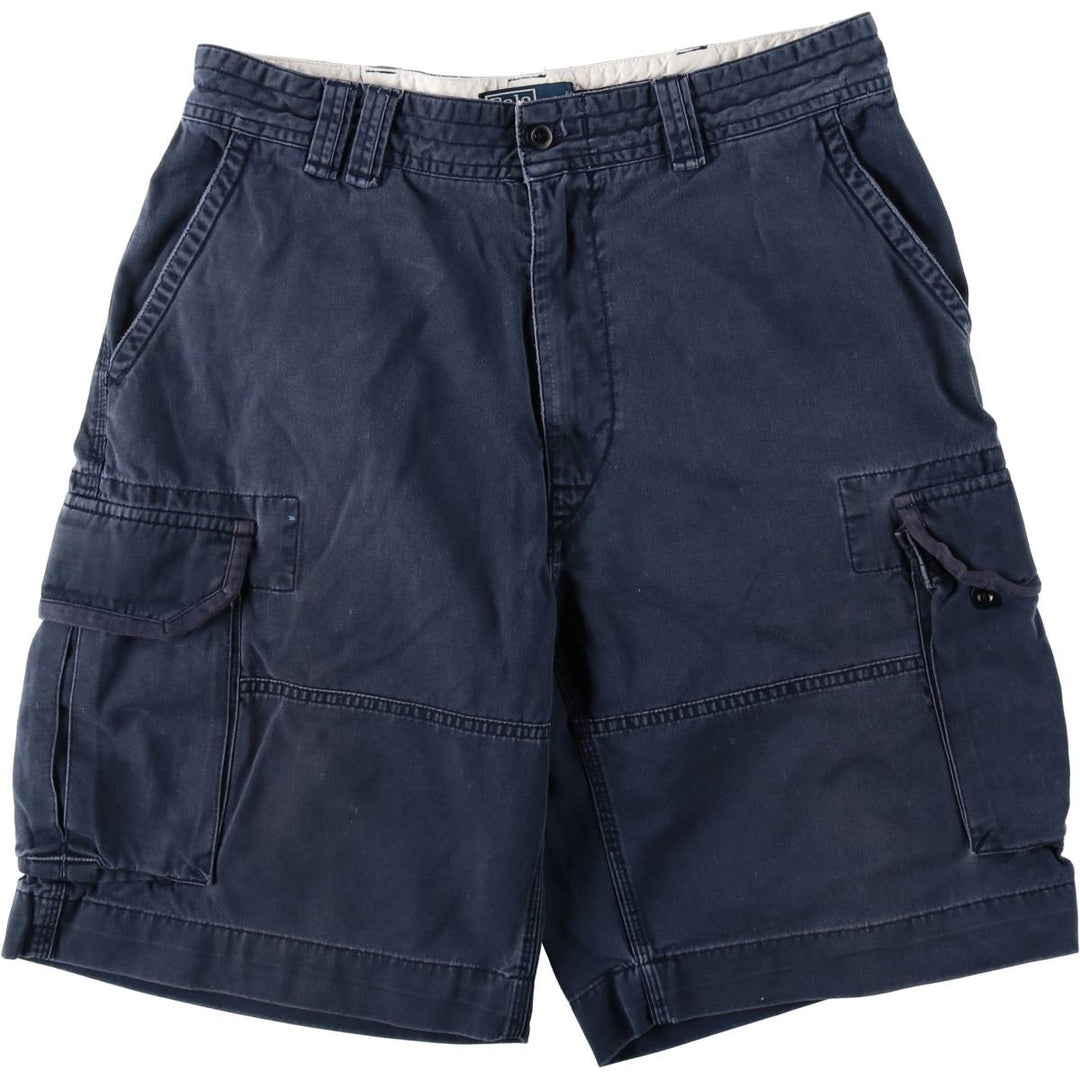 Ralph Lauren POLO by Ralph Lauren cargo shorts, half pants, men's size w36 cotton navy blue type Vintage Second Hand