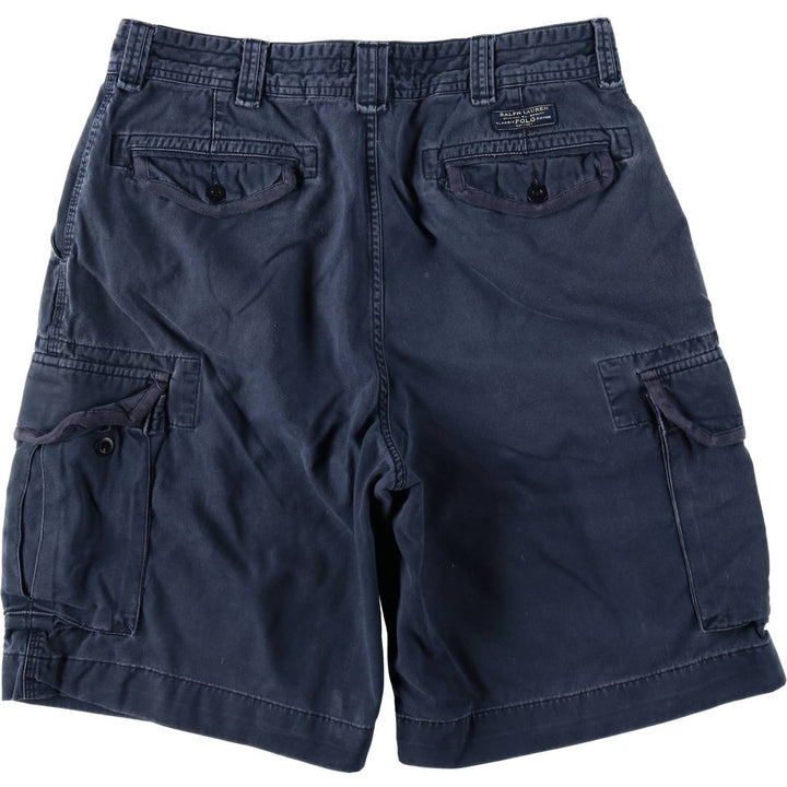 Ralph Lauren POLO by Ralph Lauren cargo shorts, half pants, men's size w36 cotton navy blue type Vintage Second Hand