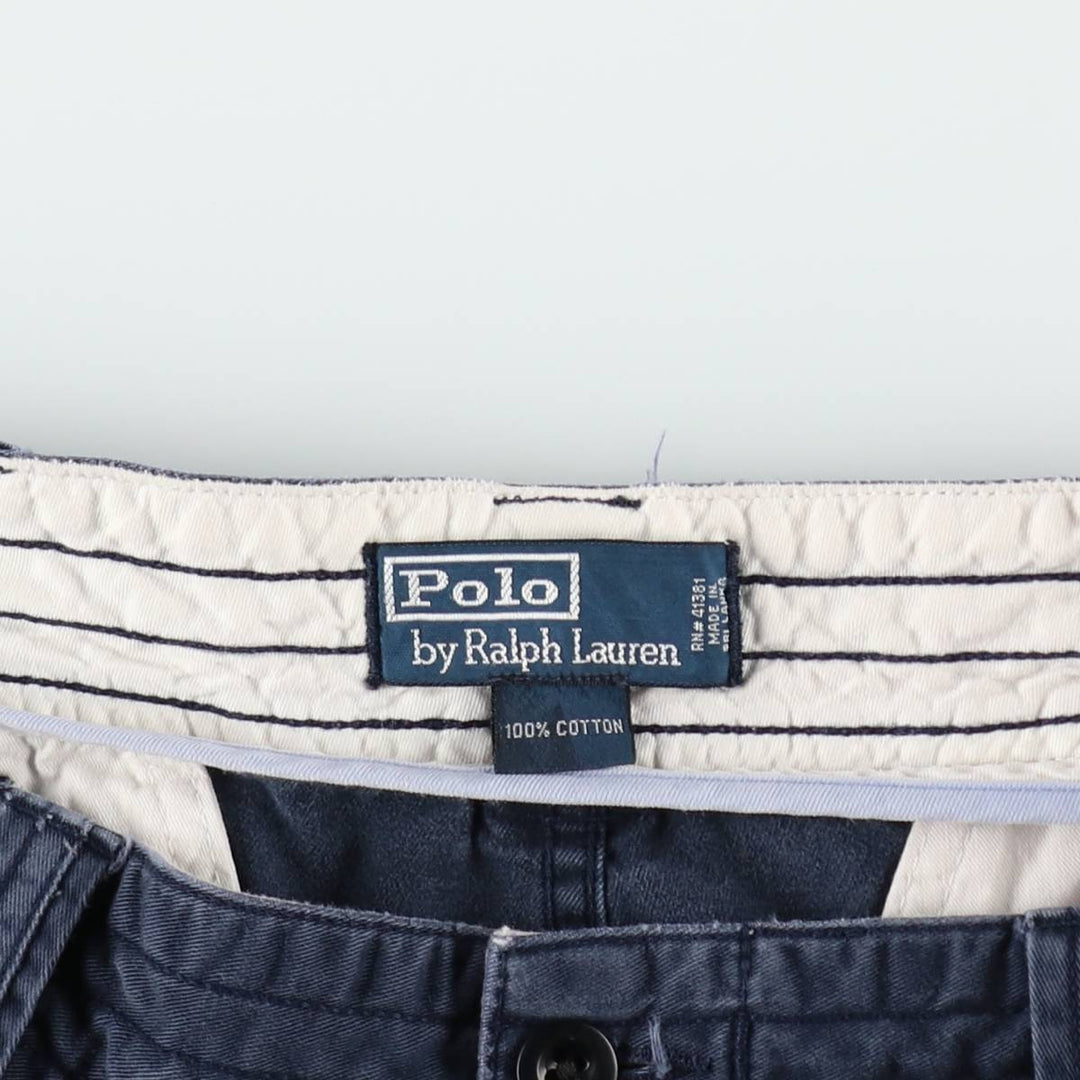 Ralph Lauren POLO by Ralph Lauren cargo shorts, half pants, men's size w36 cotton navy blue type Vintage Second Hand