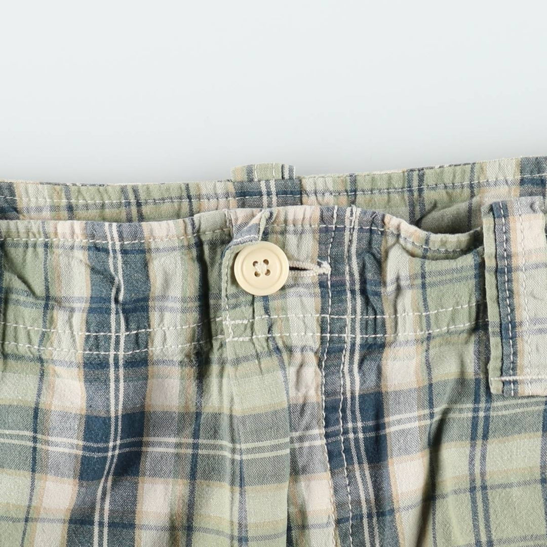 2000'S Ralph Lauren POLO JEANS COMPANY Check Pattern Cargo Shorts (Men's W38 equivalent) cotton Mint green Vintage Second Hand