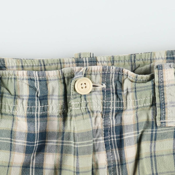 2000'S Ralph Lauren POLO JEANS COMPANY Check Pattern Cargo Shorts (Men's W38 equivalent) cotton Mint green Vintage Second Hand