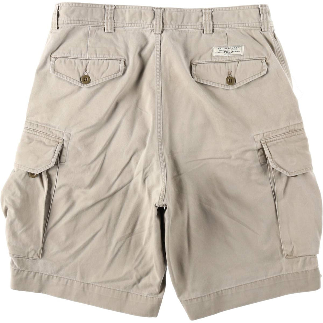 Ralph Lauren POLO by Ralph Lauren cargo shorts, half pants, men's size w36 cotton Beige type Vintage Second Hand