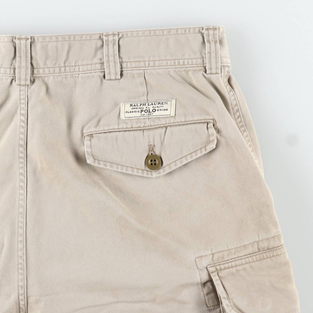 Ralph Lauren POLO by Ralph Lauren cargo shorts, half pants, men's size w36 cotton Beige type Vintage Second Hand