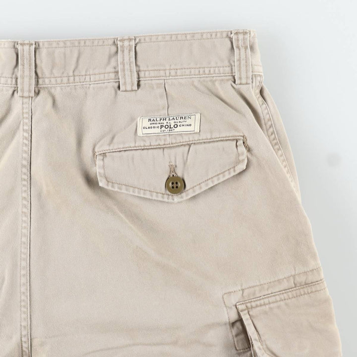 Ralph Lauren POLO by Ralph Lauren cargo shorts, half pants, men's size w36 cotton Beige type Vintage Second Hand