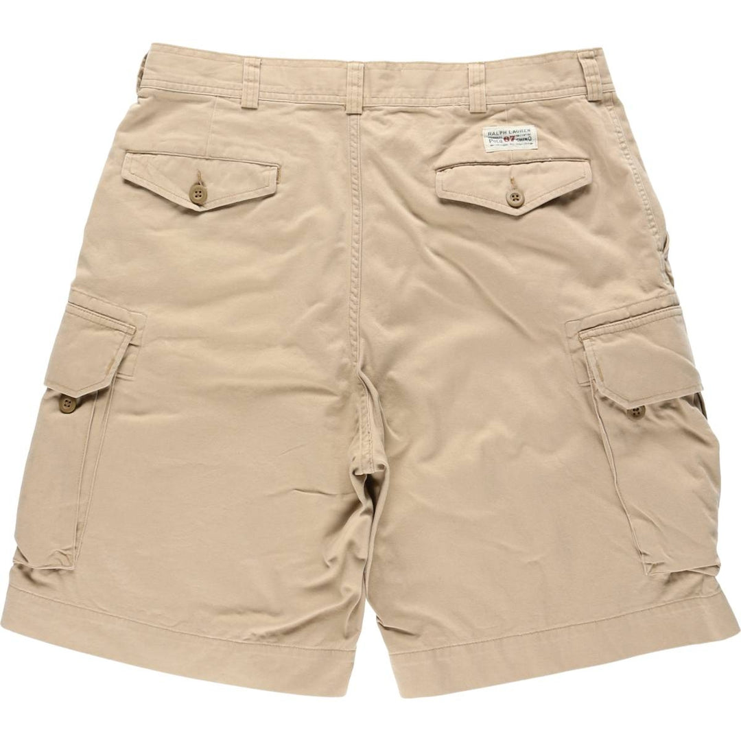 Ralph Lauren POLO by Ralph Lauren cargo shorts, half pants, men's size w36 cotton Beige type Vintage Second Hand