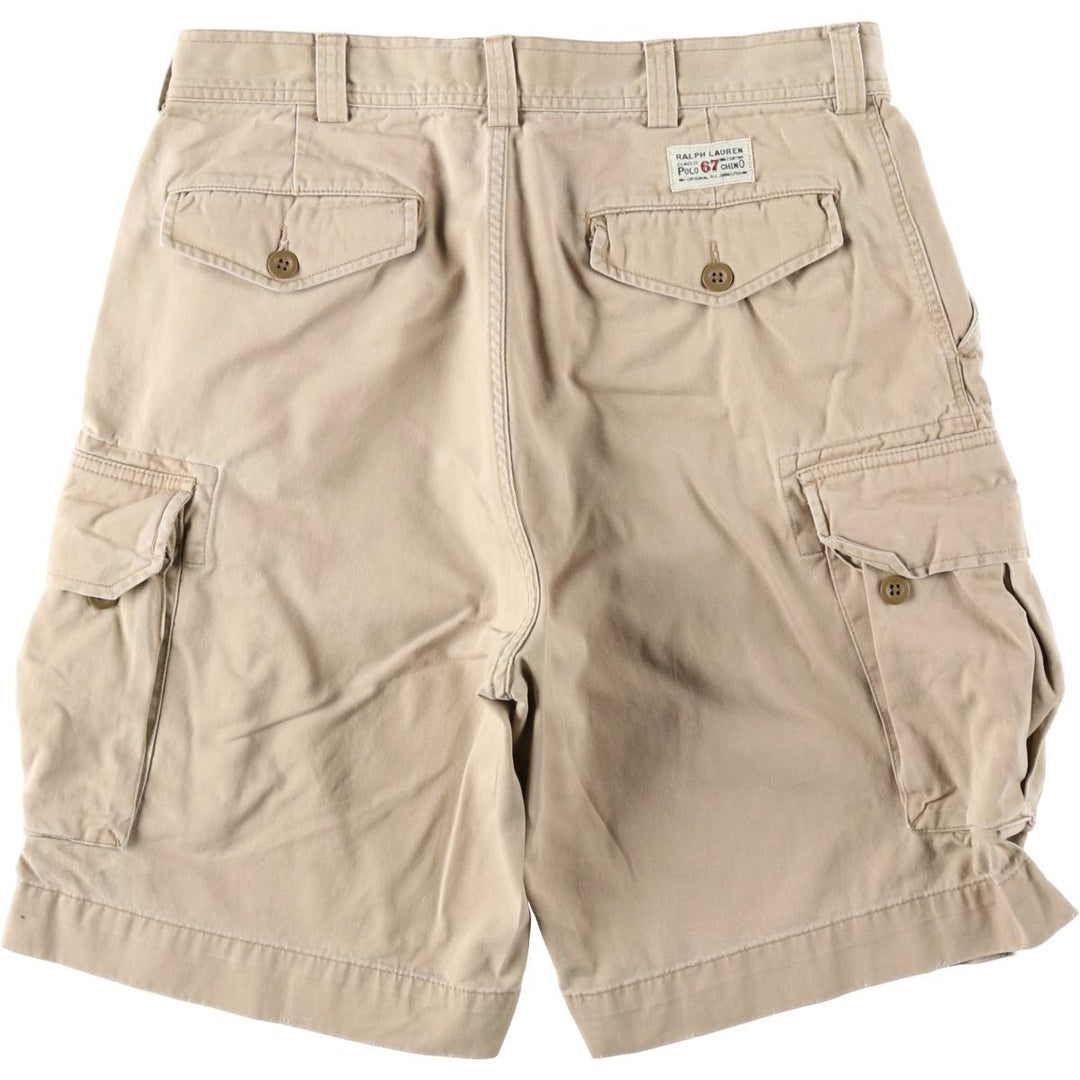 Ralph Lauren POLO by Ralph Lauren cargo shorts, short pants, men's size w34 cotton Beige type Vintage Second Hand