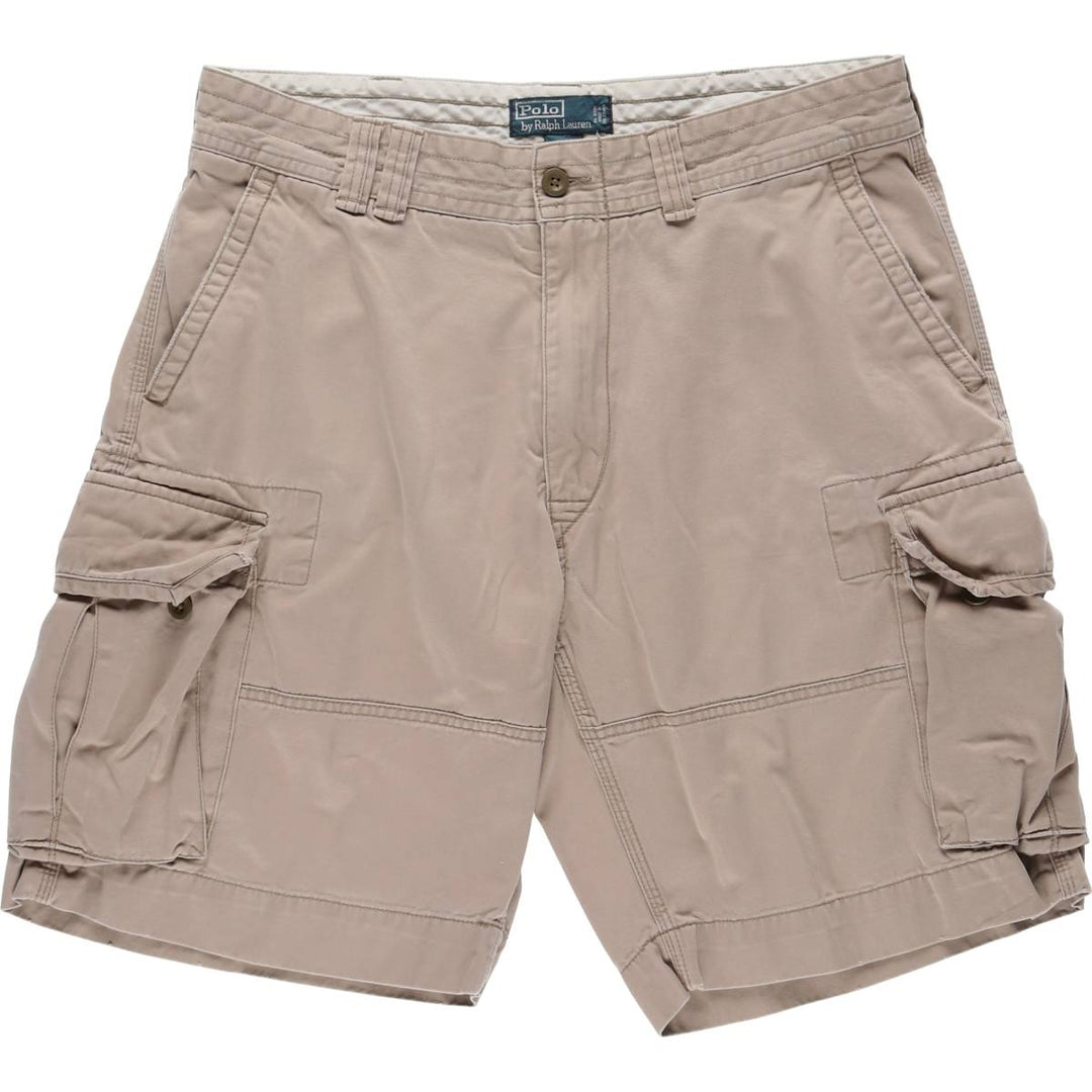 Ralph Lauren POLO by Ralph Lauren cargo shorts, half pants, men's size w36 cotton Beige type Vintage Second Hand