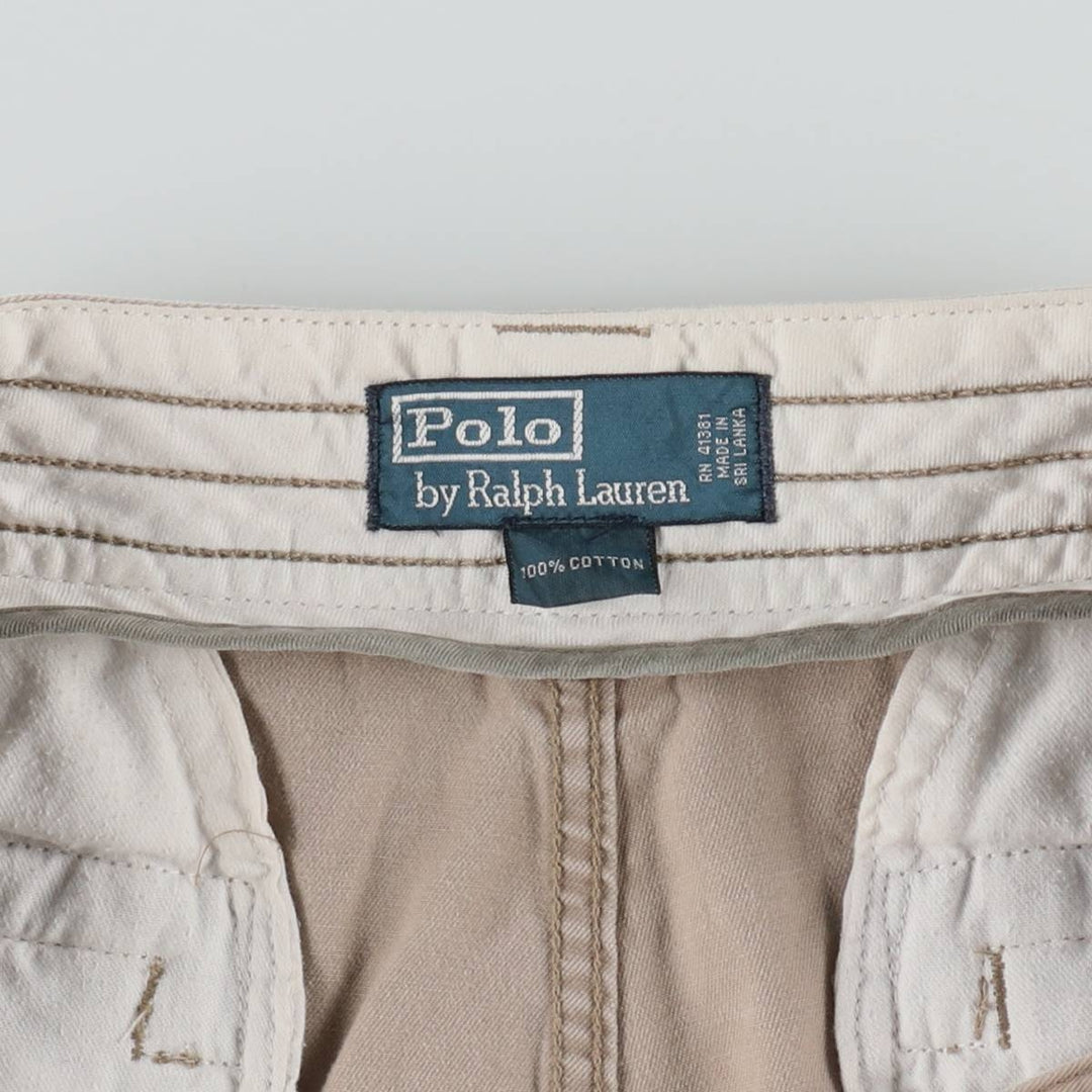 Ralph Lauren POLO by Ralph Lauren cargo shorts, half pants, men's size w36 cotton Beige type Vintage Second Hand