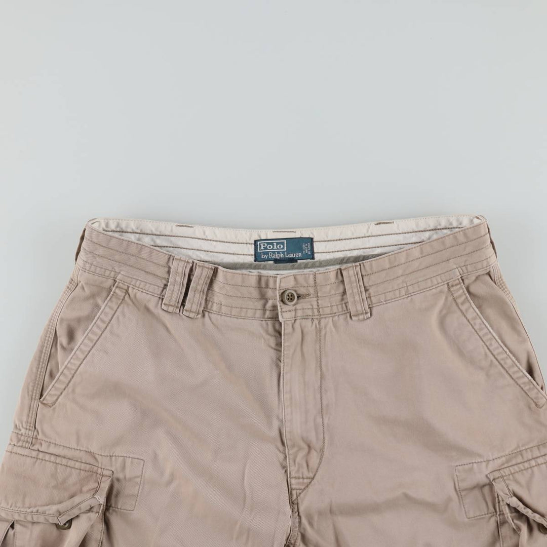 Ralph Lauren POLO by Ralph Lauren cargo shorts, half pants, men's size w36 cotton Beige type Vintage Second Hand