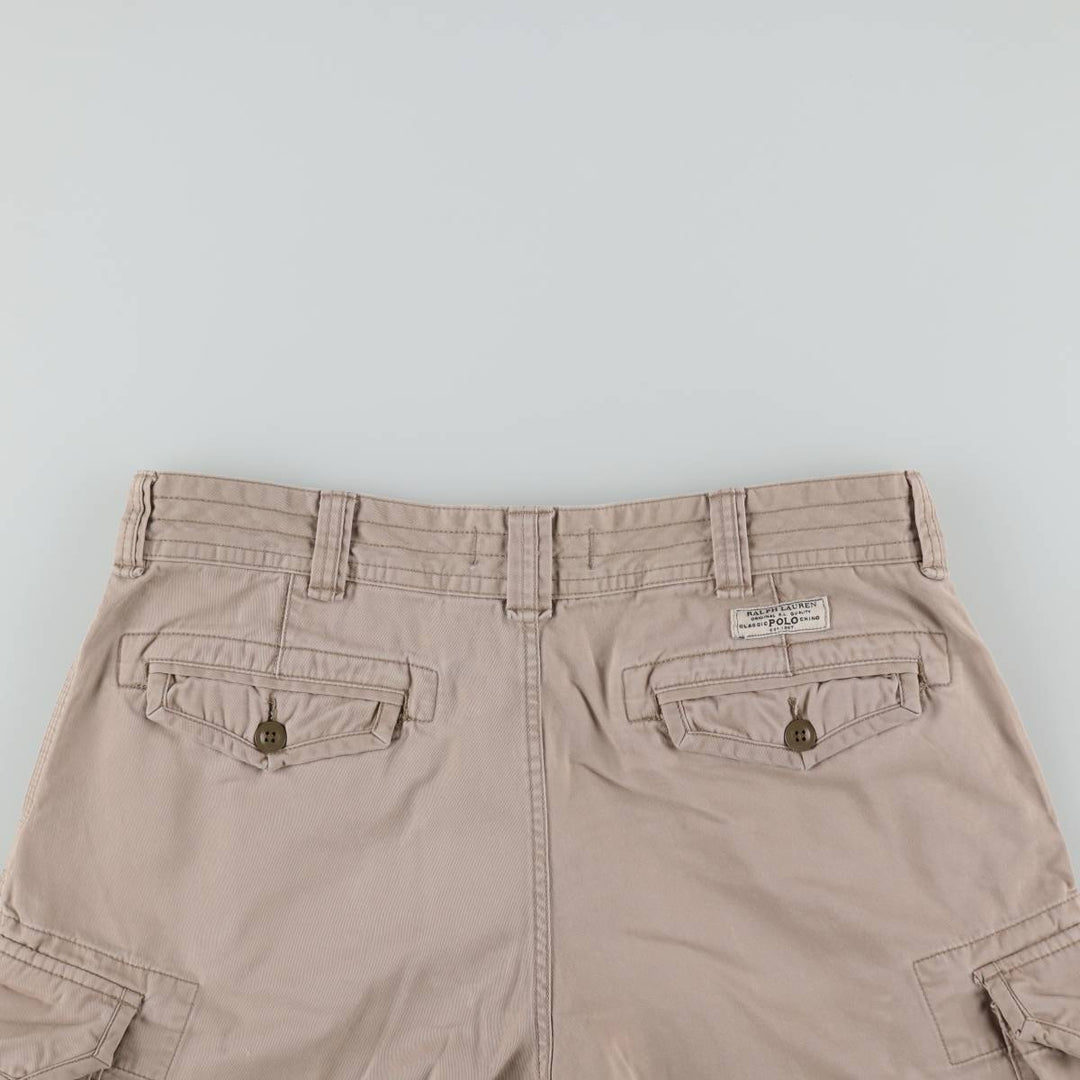 Ralph Lauren POLO by Ralph Lauren cargo shorts, half pants, men's size w36 cotton Beige type Vintage Second Hand
