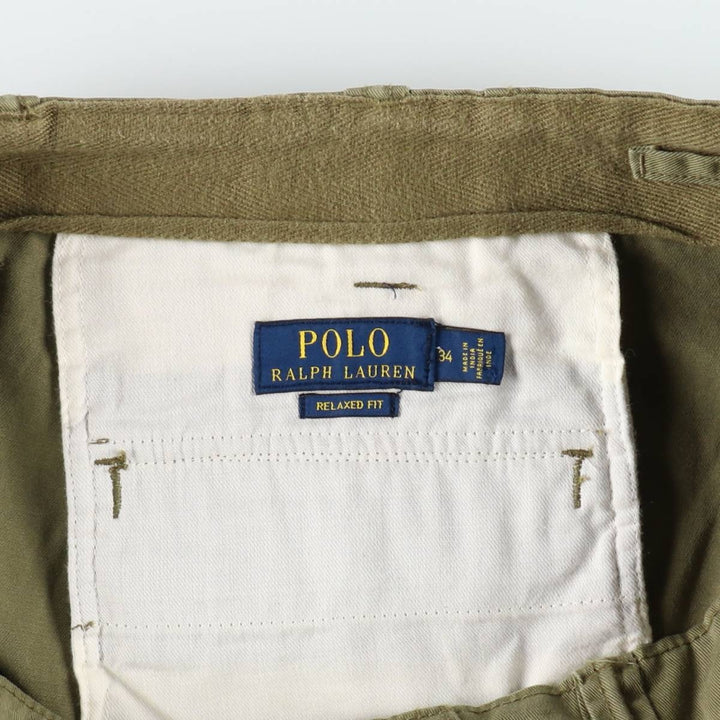 Ralph Lauren POLO RALPH LAUREN RELAXED FIT Cargo Shorts (Men's size W36 equivalent) cotton Khaki type Vintage Second Hand