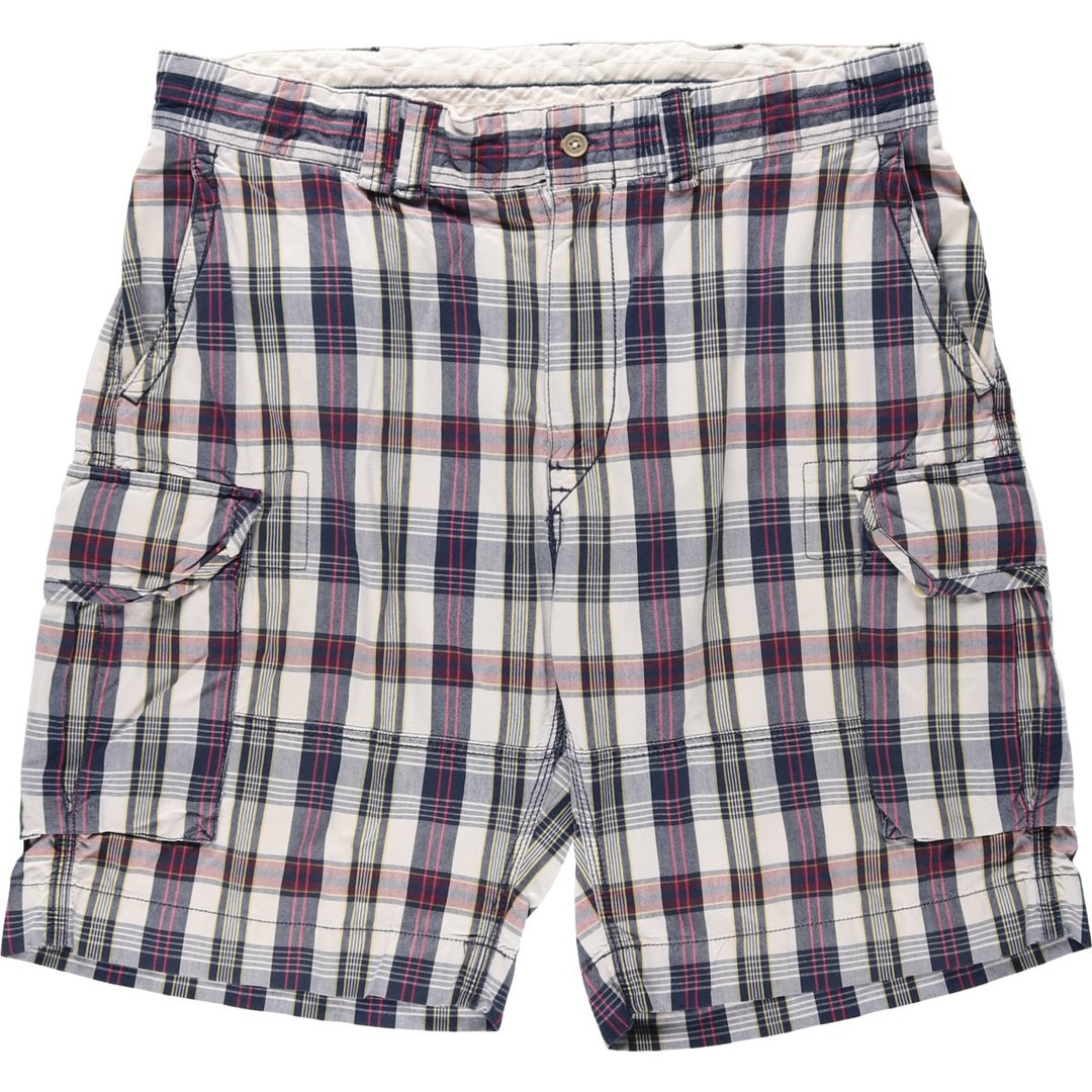 Ralph Lauren POLO by Ralph Lauren Check Pattern Cargo Shorts (Men's W39 equivalent) cotton navy blue type Vintage Second Hand