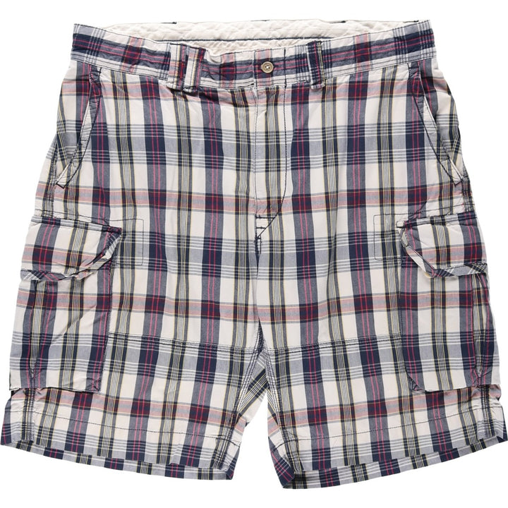 Ralph Lauren POLO by Ralph Lauren Check Pattern Cargo Shorts (Men's W39 equivalent) cotton navy blue type Vintage Second Hand