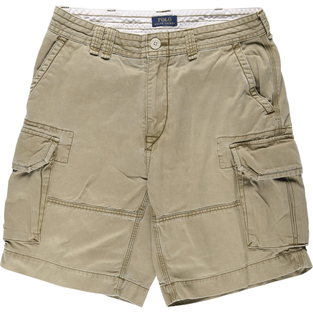 Ralph Lauren POLO RALPH LAUREN cargo shorts, men's size W35 cotton Khaki type Vintage Second Hand