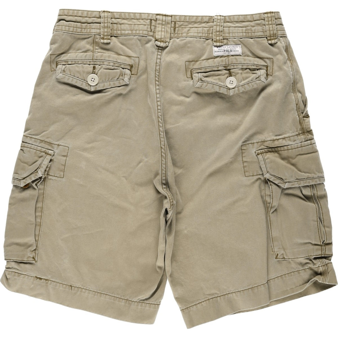 Ralph Lauren POLO RALPH LAUREN cargo shorts, men's size W35 cotton Khaki type Vintage Second Hand