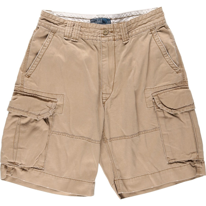 Ralph Lauren POLO by Ralph Lauren cargo shorts, short pants, men's size w32 cotton beige type brown Vintage Second Hand