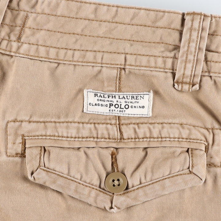 Ralph Lauren POLO by Ralph Lauren cargo shorts, short pants, men's size w32 cotton beige type brown Vintage Second Hand