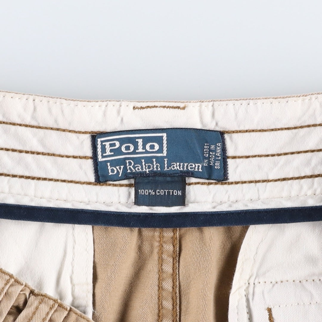 Ralph Lauren POLO by Ralph Lauren cargo shorts, short pants, men's size w32 cotton beige type brown Vintage Second Hand