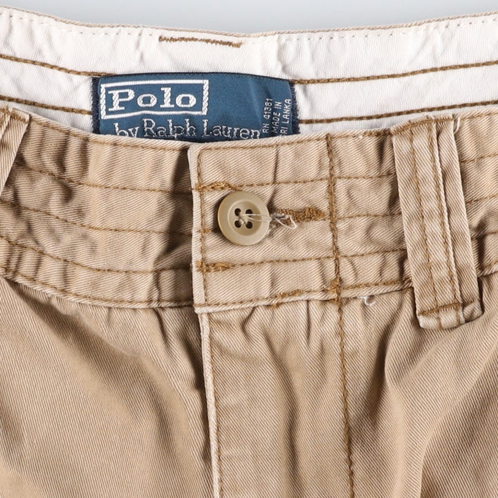 Ralph Lauren POLO by Ralph Lauren cargo shorts, short pants, men's size w32 cotton beige type brown Vintage Second Hand
