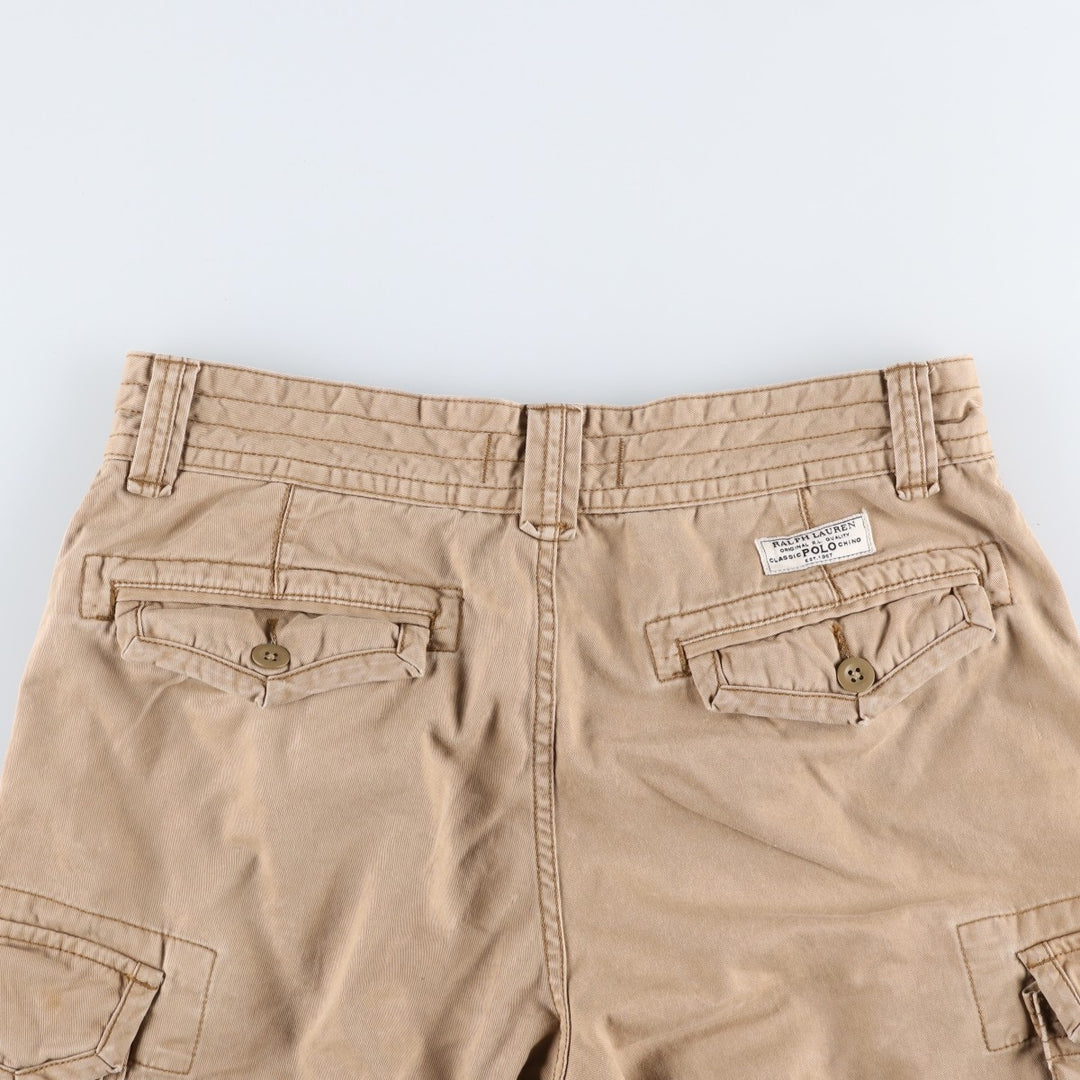 Ralph Lauren POLO by Ralph Lauren cargo shorts, short pants, men's size w32 cotton beige type brown Vintage Second Hand