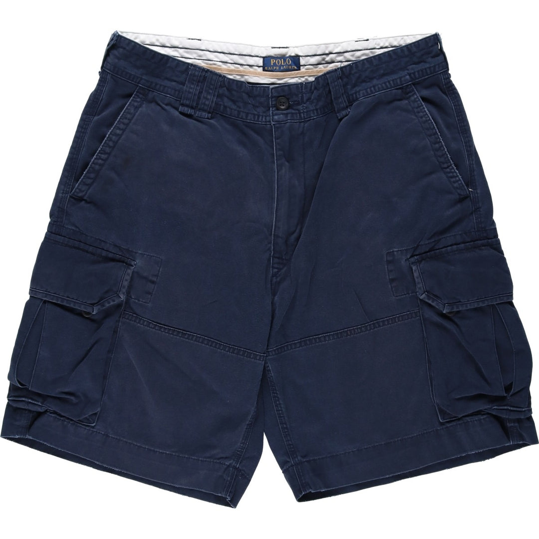 Ralph Lauren POLO RALPH LAUREN cargo shorts, men's size W36 cotton navy blue type Vintage Second Hand