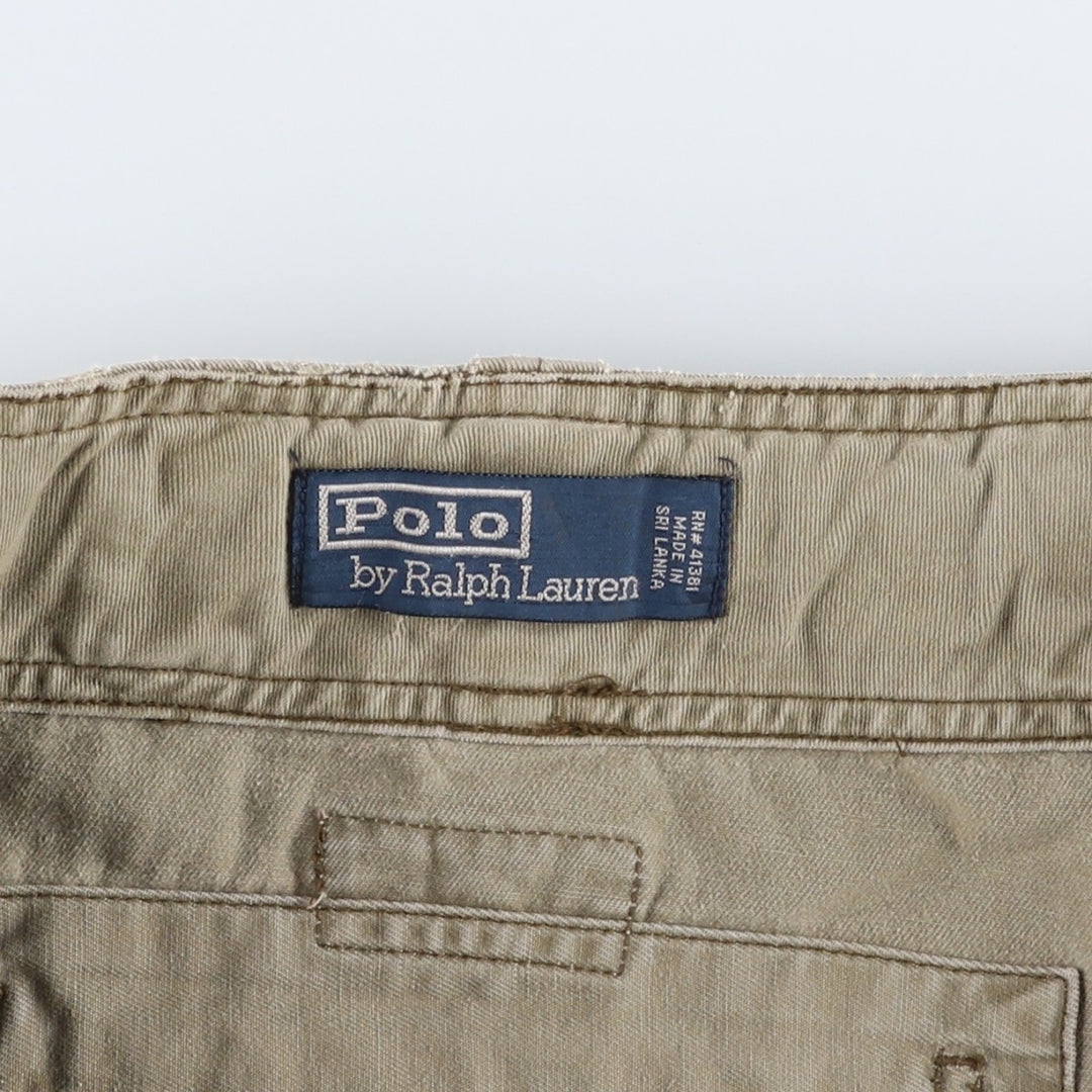 Ralph Lauren POLO by Ralph Lauren 67 CHINO Cargo Shorts (Men's size W37 equivalent) cotton Khaki type beige Vintage Second Hand