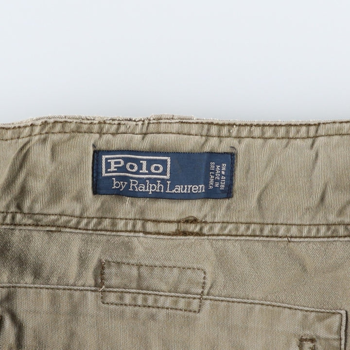 Ralph Lauren POLO by Ralph Lauren 67 CHINO Cargo Shorts (Men's size W37 equivalent) cotton Khaki type beige Vintage Second Hand