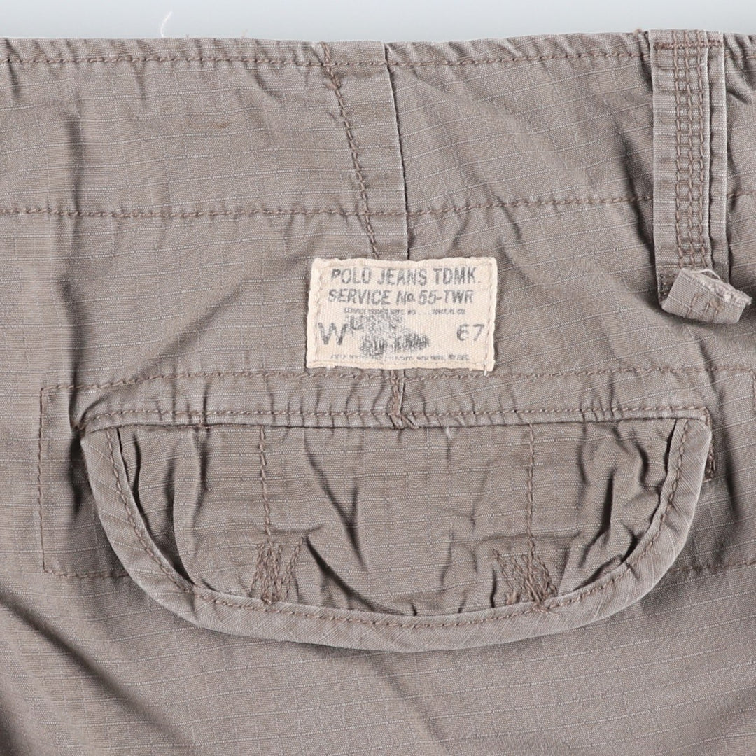 2000'S Ralph Lauren POLO JEANS COMPANY Ripstop Cargo Shorts (Men's W39 equivalent) cotton Khaki type beige Vintage Second Hand