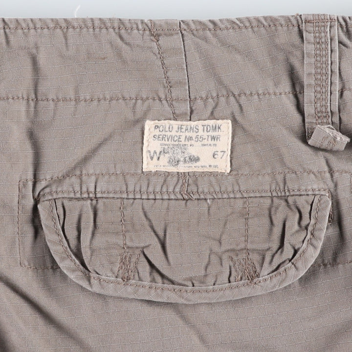 2000'S Ralph Lauren POLO JEANS COMPANY Ripstop Cargo Shorts (Men's W39 equivalent) cotton Khaki type beige Vintage Second Hand