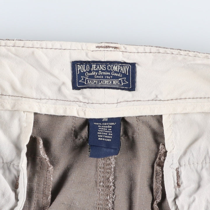 2000'S Ralph Lauren POLO JEANS COMPANY Ripstop Cargo Shorts (Men's W39 equivalent) cotton Khaki type beige Vintage Second Hand