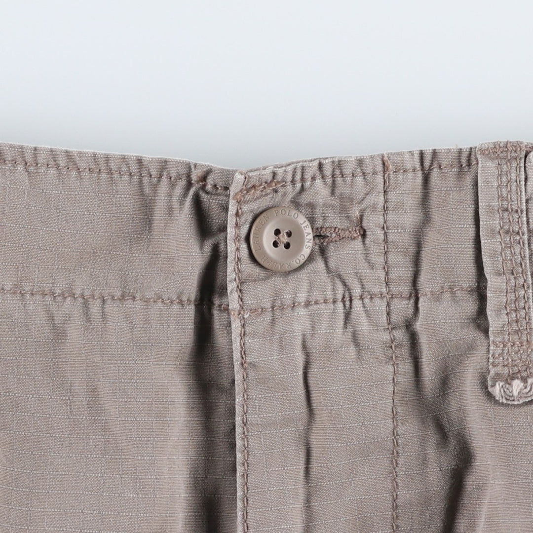 2000'S Ralph Lauren POLO JEANS COMPANY Ripstop Cargo Shorts (Men's W39 equivalent) cotton Khaki type beige Vintage Second Hand