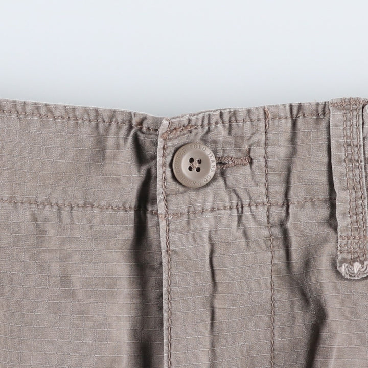 2000'S Ralph Lauren POLO JEANS COMPANY Ripstop Cargo Shorts (Men's W39 equivalent) cotton Khaki type beige Vintage Second Hand