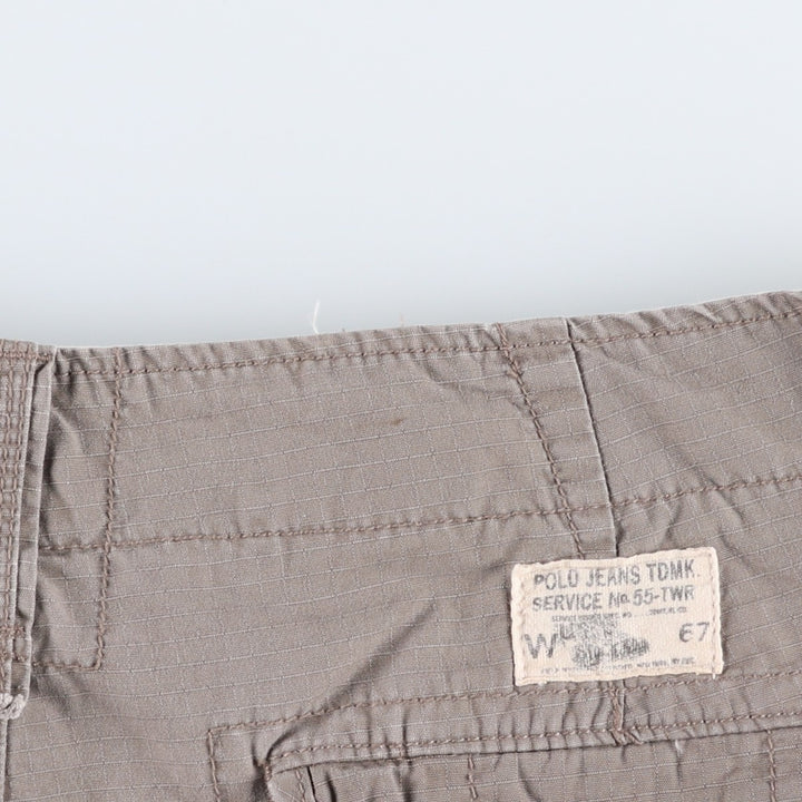 2000'S Ralph Lauren POLO JEANS COMPANY Ripstop Cargo Shorts (Men's W39 equivalent) cotton Khaki type beige Vintage Second Hand