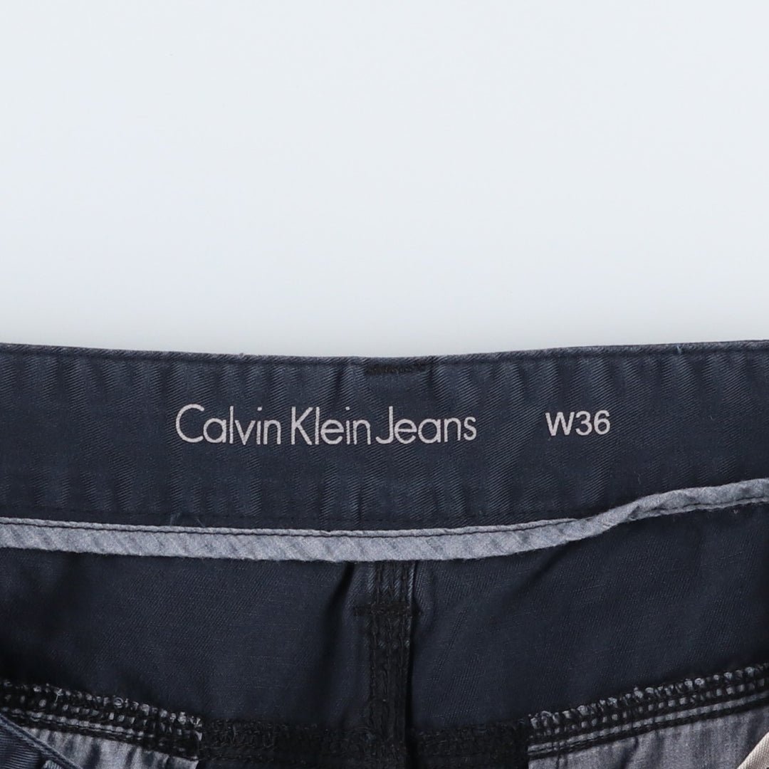 Calvin Klein Jeans Cargo Shorts, Men's Size W38 (approx.) cotton navy blue type Vintage Second Hand