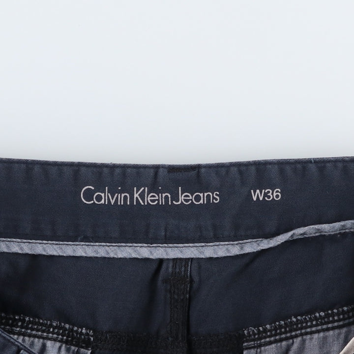 Calvin Klein Jeans Cargo Shorts, Men's Size W38 (approx.) cotton navy blue type Vintage Second Hand