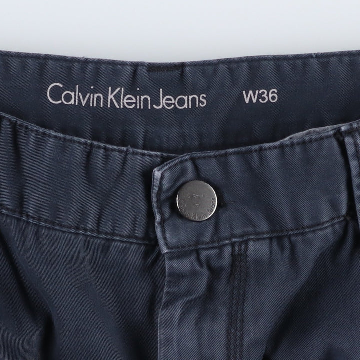 Calvin Klein Jeans Cargo Shorts, Men's Size W38 (approx.) cotton navy blue type Vintage Second Hand